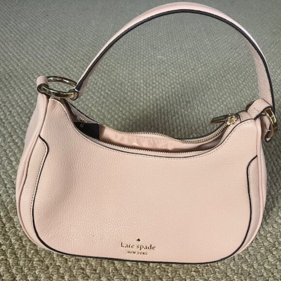 Kate Spade Purse Rose Smoke Leila Pebbled Leather Shoulder Bag - Picture 1 of 3